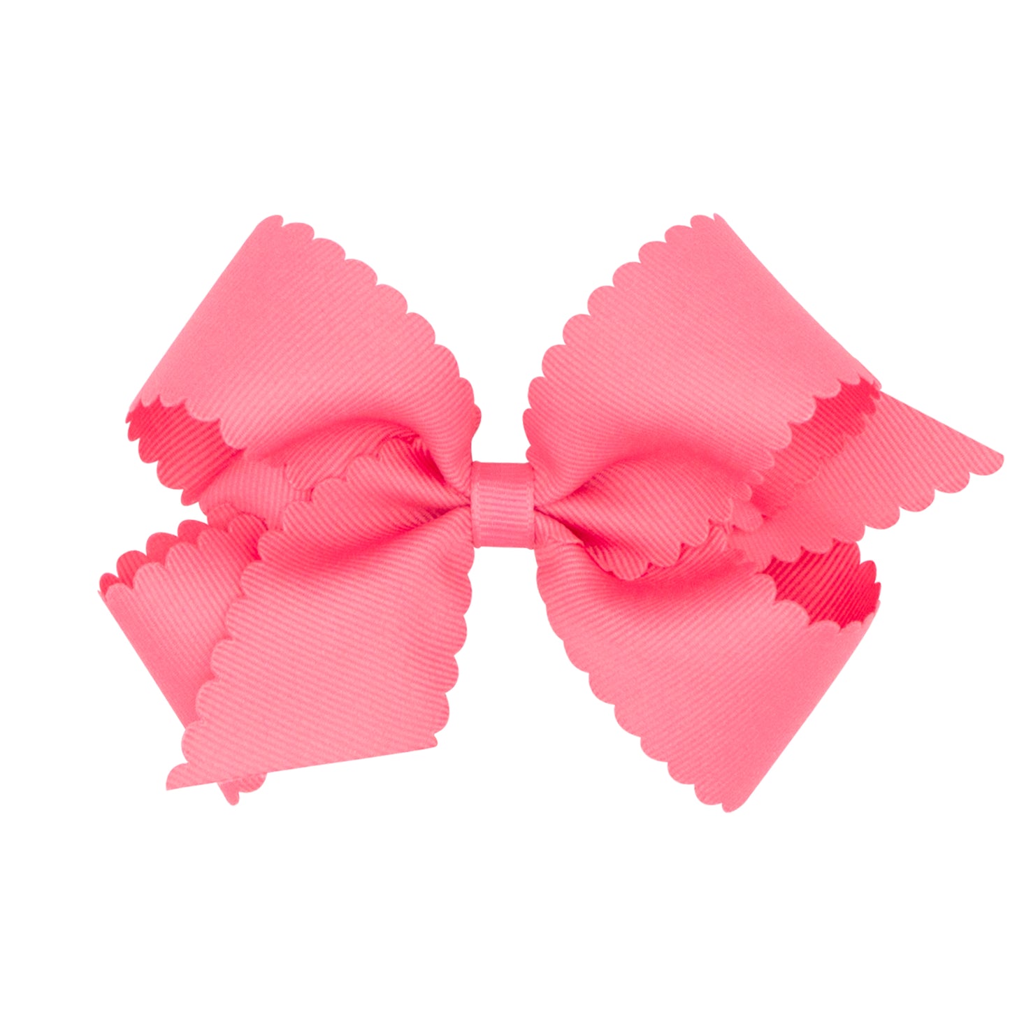 Medium Scalloped Edge Grosgrain Bow - Coral Accessories Wee Ones   
