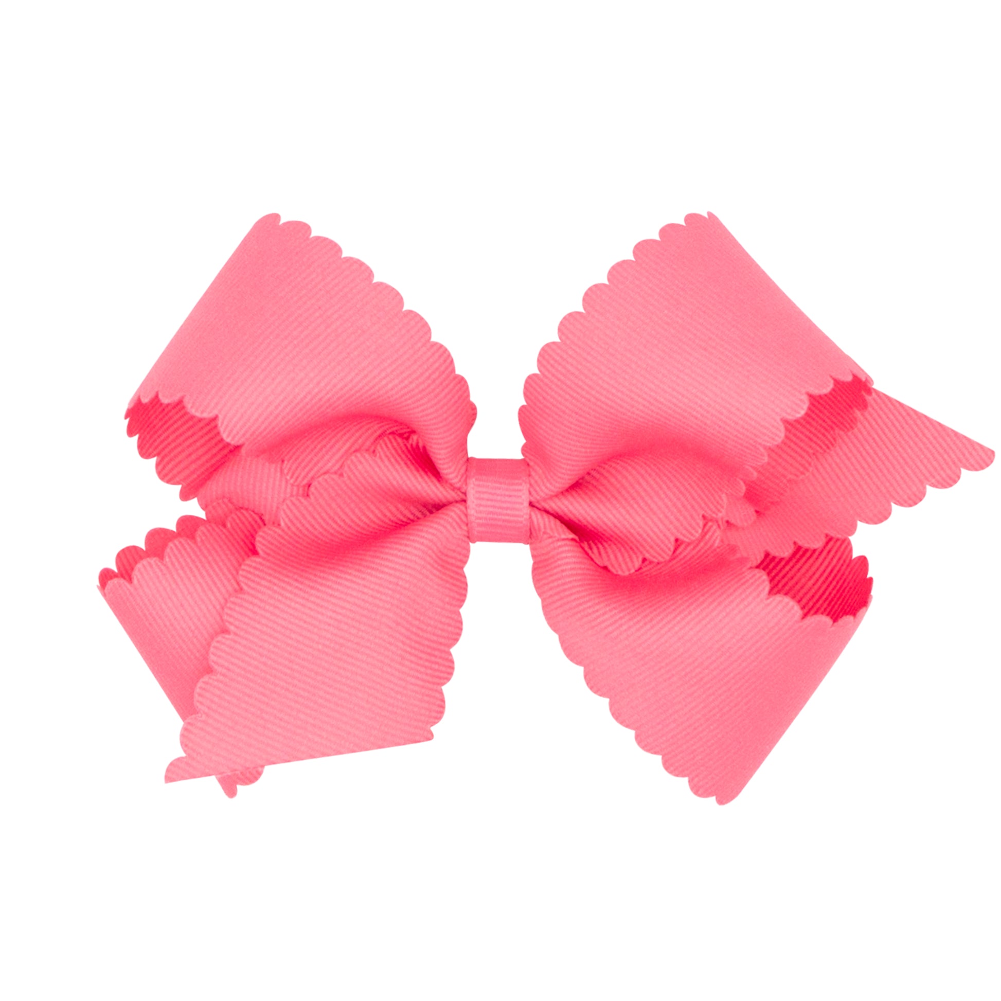 Medium Scalloped Edge Grosgrain Bow - Coral Accessories Wee Ones   