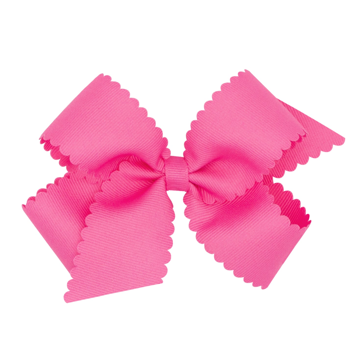 Medium Scalloped Edge Grosgrain Bow - Hot Pink Accessories Wee Ones   