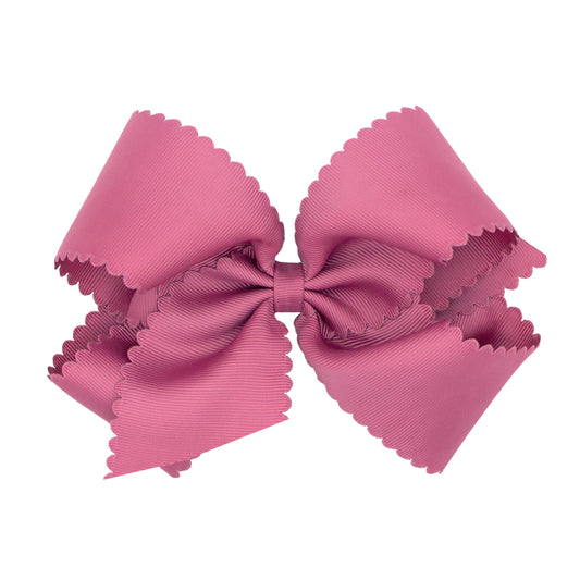 King Scalloped Edge Grosgrain Bow - Colonial Rose Kids Hair Accessories Wee Ones   