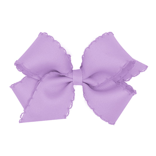 Medium Monotone Moonstitch Grosgrain Bow - Light Orchid Kids Hair Accessories Wee Ones   