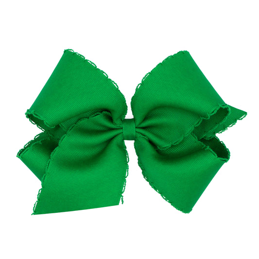 King Monotone Moonstitch Grosgrain Bow - Green Kids Hair Accessories Wee Ones   