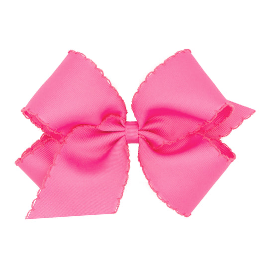 King Monotone Moonstitch Grosgrain Bow - Hot Pink Kids Hair Accessories Wee Ones   
