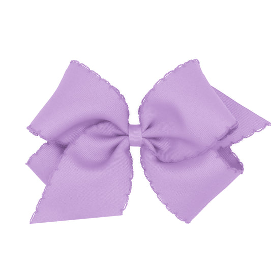 King Monotone Moonstitch Grosgrain Bow - Light Orchid Kids Hair Accessories Wee Ones   