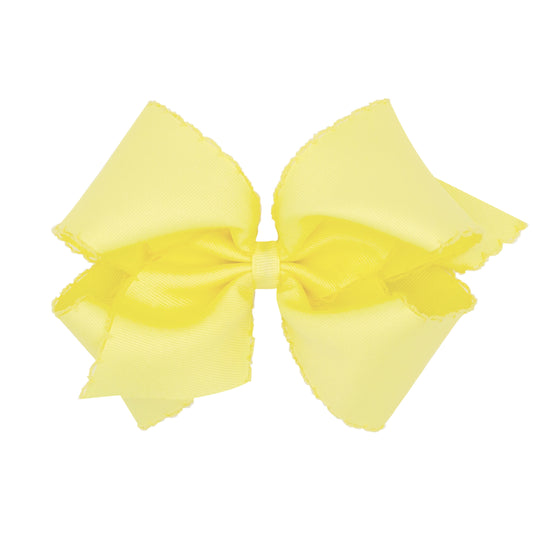 King Monotone Moonstitch Grosgrain Bow - Light Yellow Kids Hair Accessories Wee Ones   