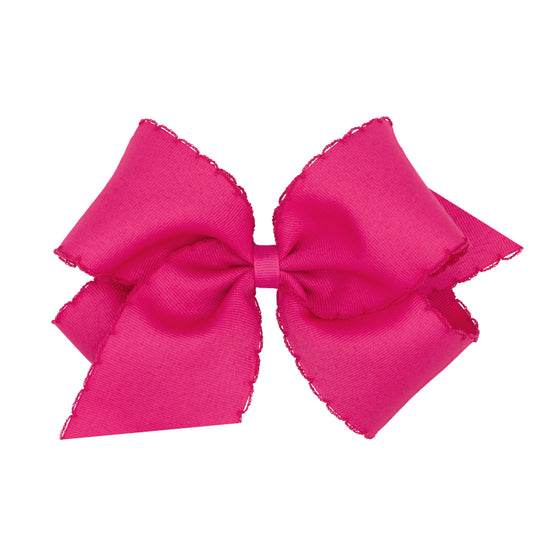 King Monotone Moonstitch Grosgrain Bow - Shocking Pink Kids Hair Accessories Wee Ones   