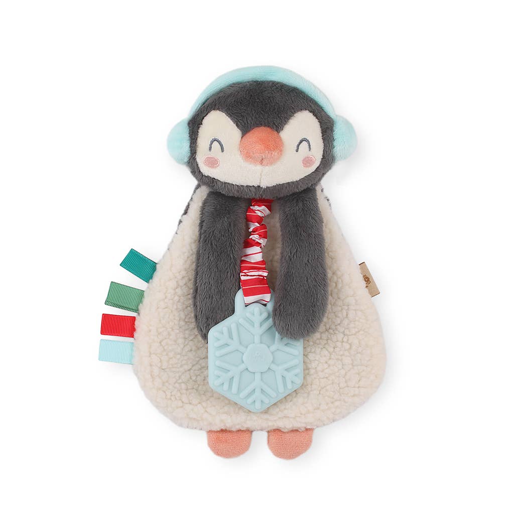 Holiday Penguin Itzy Lovey™ Plush + Teether Toy Baby Accessories Itzy Ritzy   