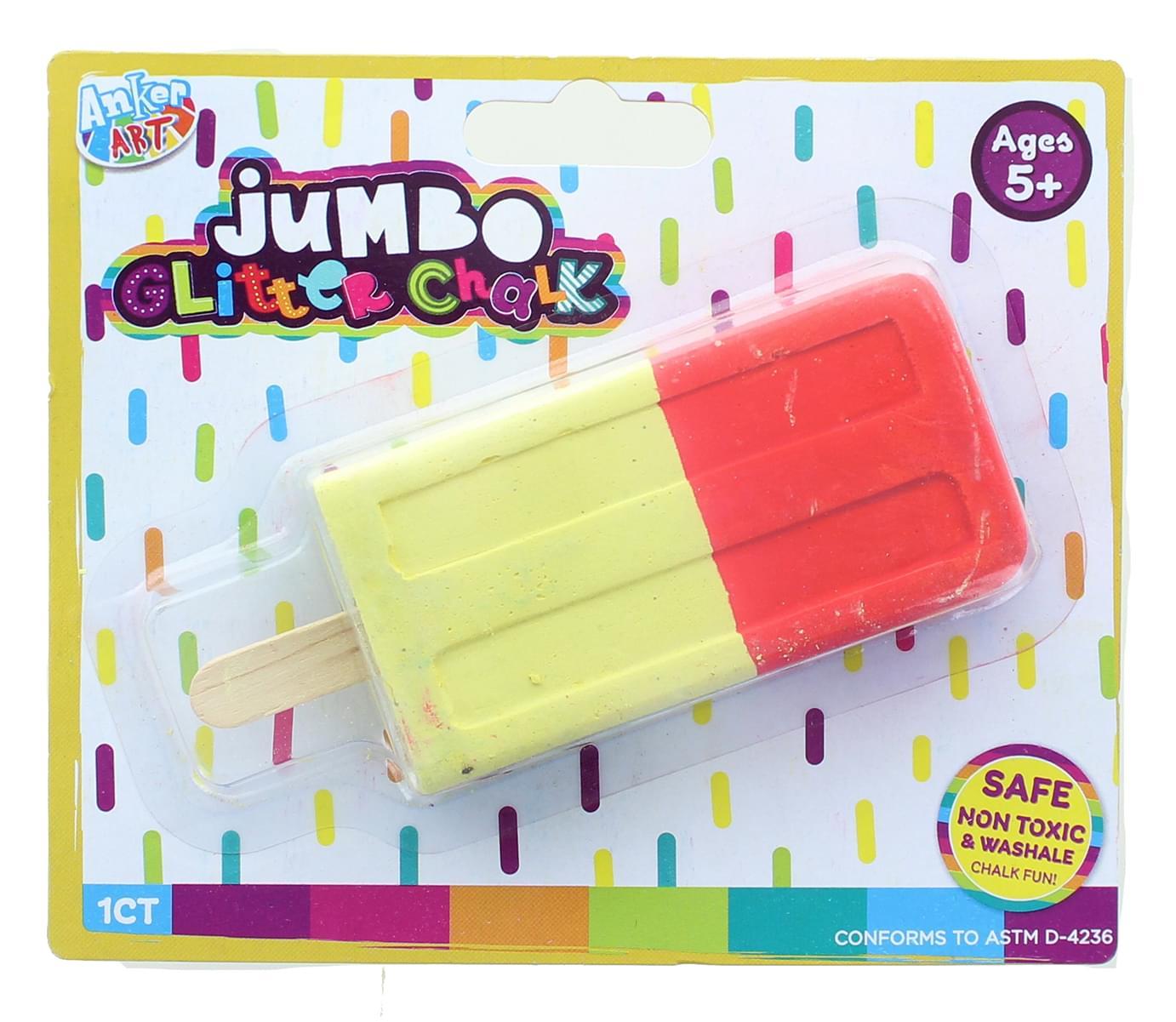 Jumbo Shaped Glitter Chalk Toys Anker Play Popsicle  