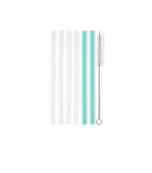 Clear & Aqua Reusable Straw Set (Short) Insulated Drinkware Swig   
