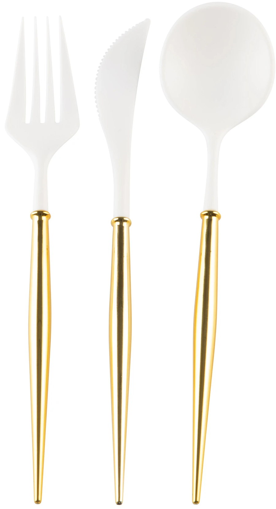 Gold Bella Assorted Plastic Cutlery, 24 pc Service for 8 Home Decor Sophistiplate   