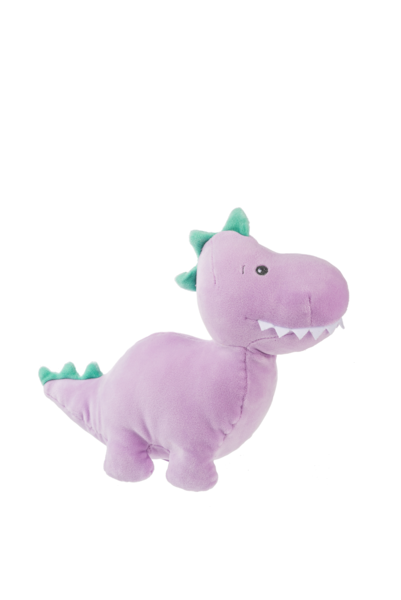 9" Cuddle Me Dino with Rattle - Purple Plush Baby Ganz   
