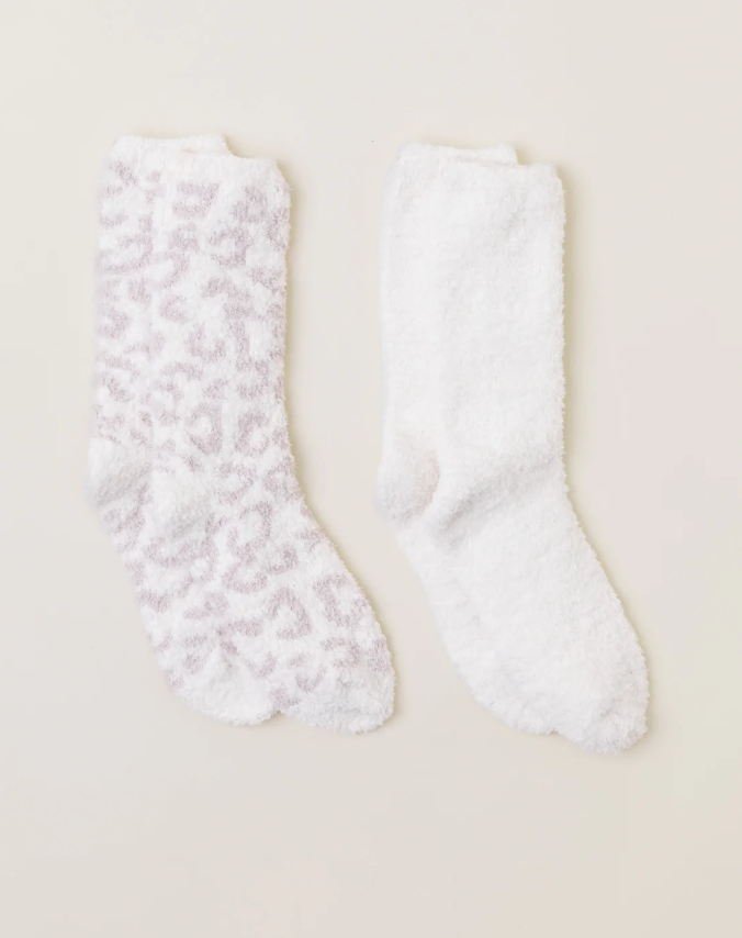 CozyChic Women's Barefoot in the Wild Socks - Cream/Stone Multi Misc Accessories Barefoot Dreams   