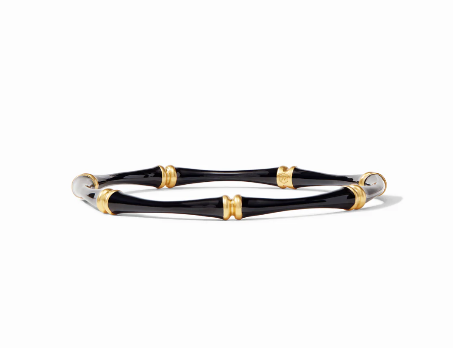 Bamboo Bangle Gold Obsidian Black Enamel - Medium Bracelets Julie Vos   