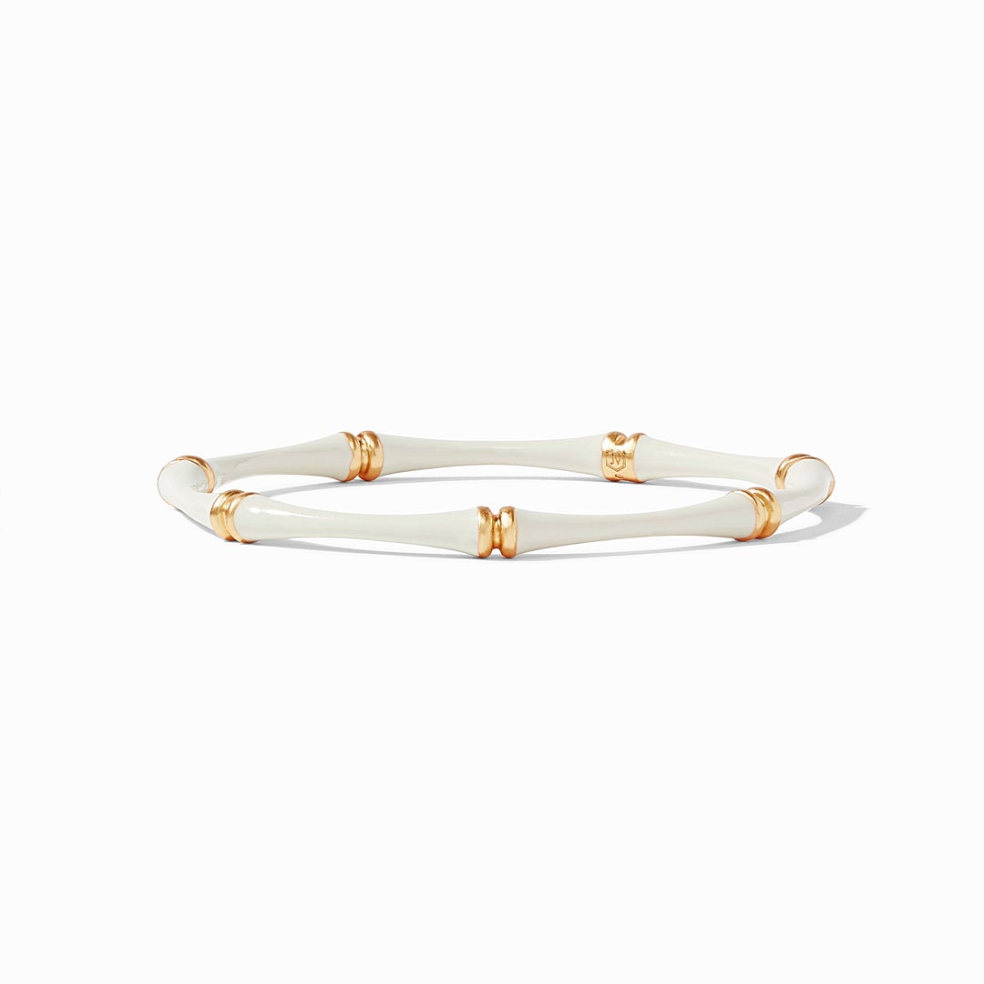 Bamboo Bangle Gold Ivory Enamel - Medium Women's Jewelry Julie Vos   