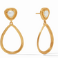 Barcelona Statement Earring Gold Iridescent Clear Crystal Women's Jewelry Julie Vos   