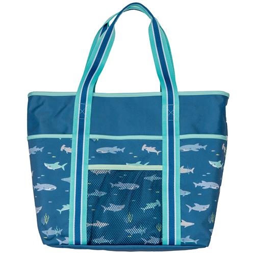Printed Beach Tote - Shark Kids Backpacks + Bags Stephen Joseph   
