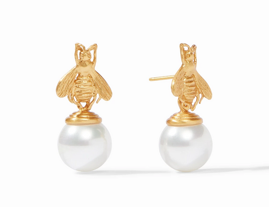 Bee Pearl Drop Earring Earrings Julie Vos   