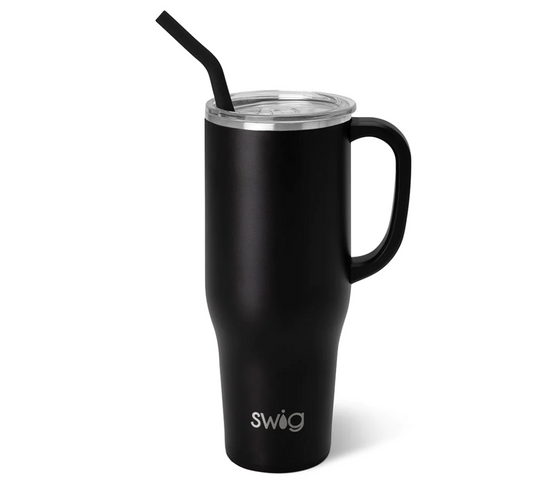 40 oz Mega Mug with Handle - Black Insulated Drinkware Swig   