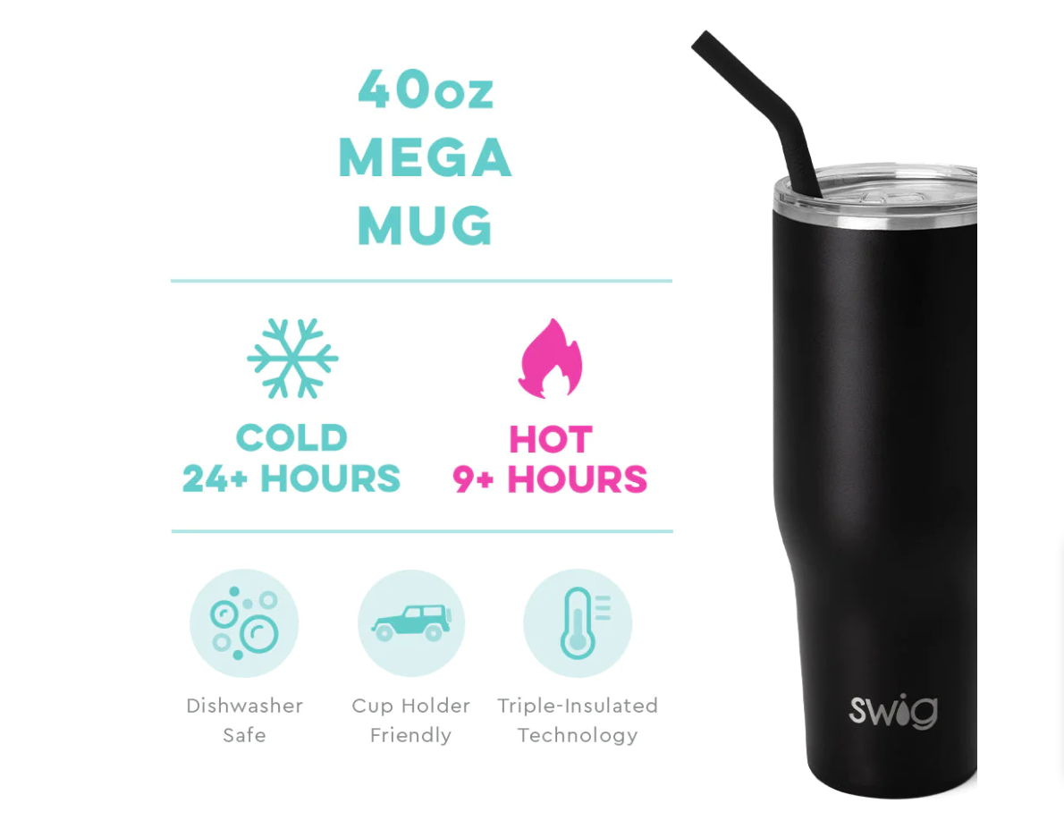 Swig 40 oz Mega Mug, Black