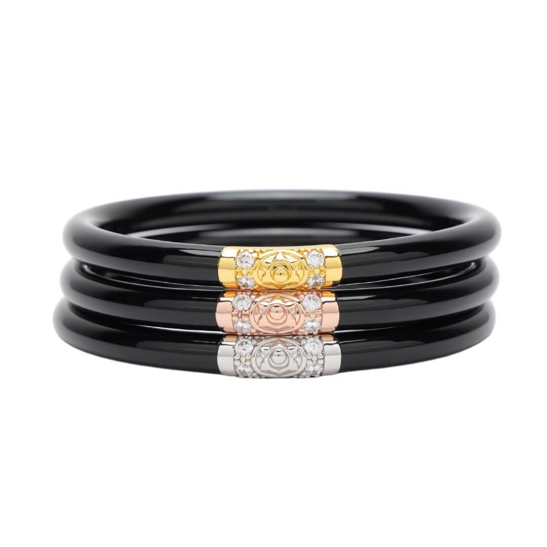 Black Three Kings All Weather Bangles (Set of 3) - MD Women's Jewelry Budha Girl   