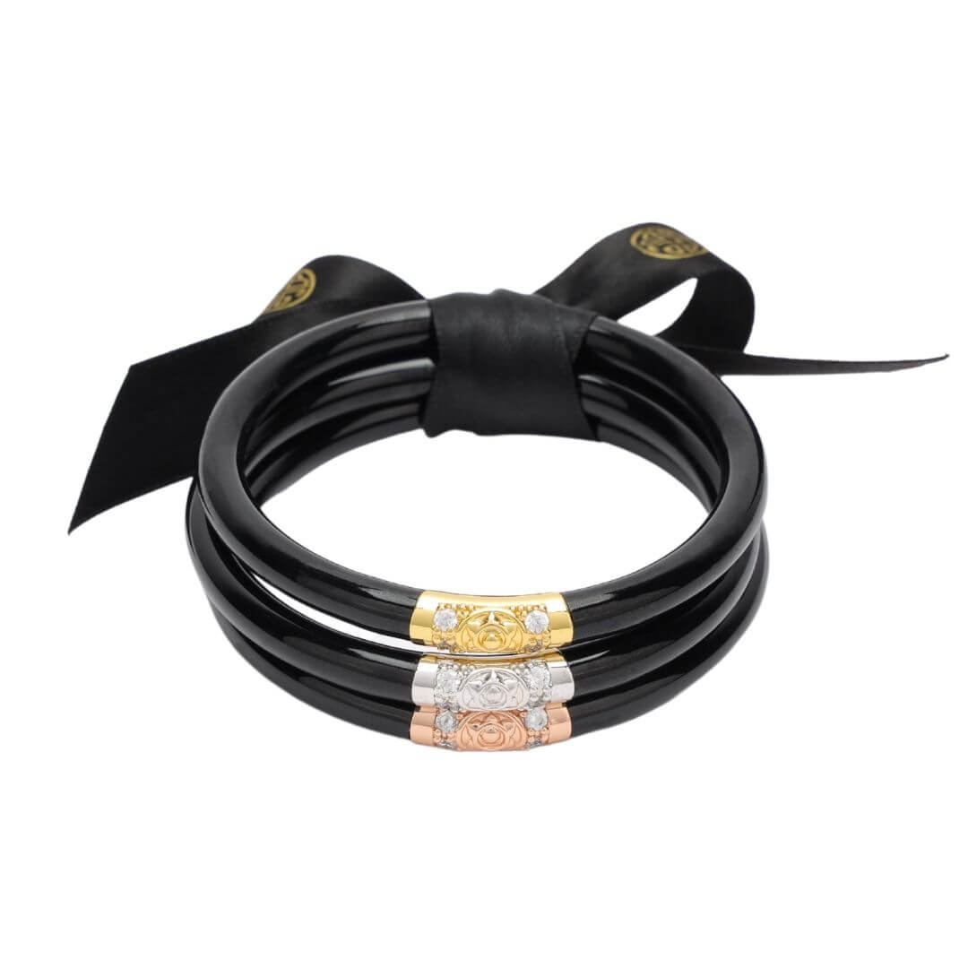 Black Three Kings All Weather Bangles (Set of 3) - MD Women's Jewelry Budha Girl   