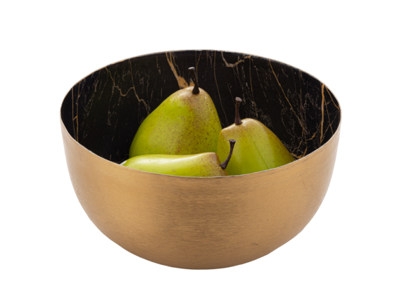 Black & Gold Faux Marble Bowl (Set of 2) Home Decor Midwest-CBK   