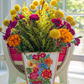 Blooming Garden 6" Enameled Square Cachepot Home Decor Jayes Studio   