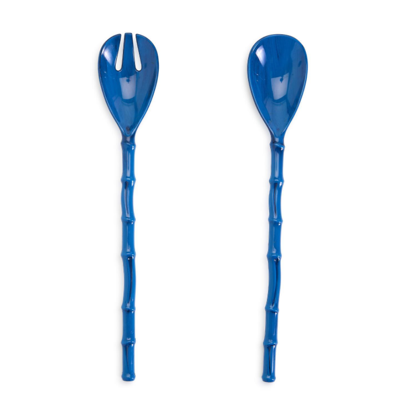 Blue Bamboo 2 Pc Serving Set Includes: Spoon and Fork Kitchen + Entertaining Two's Company   