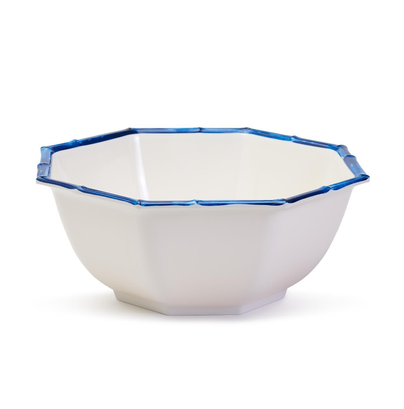 Blue Bamboo Melamine Serving Bowl Home Decor Two's Company   