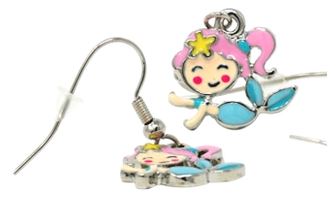 Rainbow Fantasy Pierced Earrings Kids Jewelry Pink Poppy Blue Mermaid  