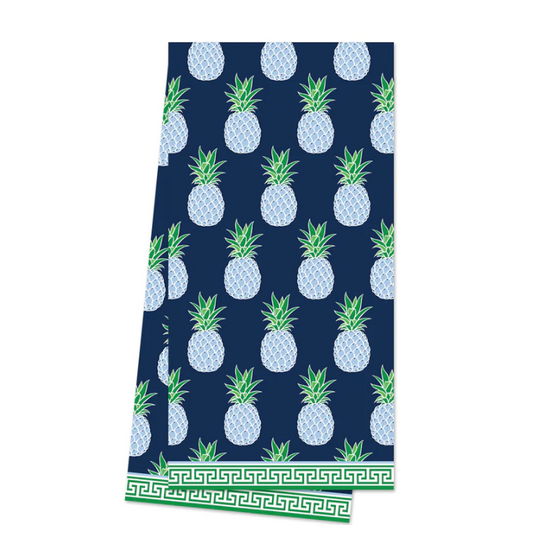 Blue Pineapple Cotton Tea Towel Textiles WH Hostess   