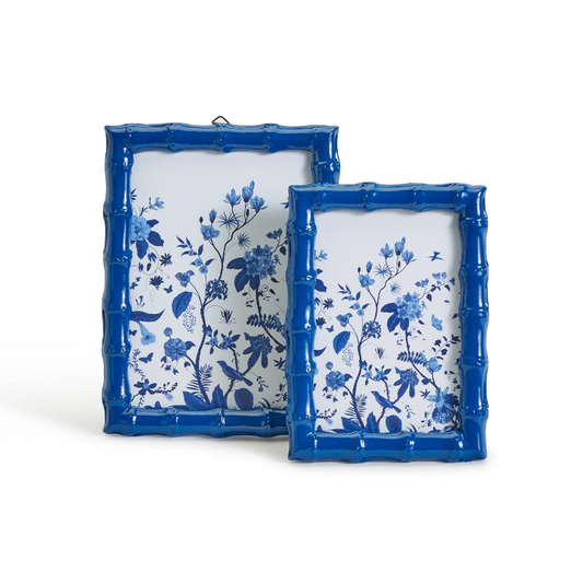 Blue Faux Bamboo Picture Frame Gifts Two's Company   