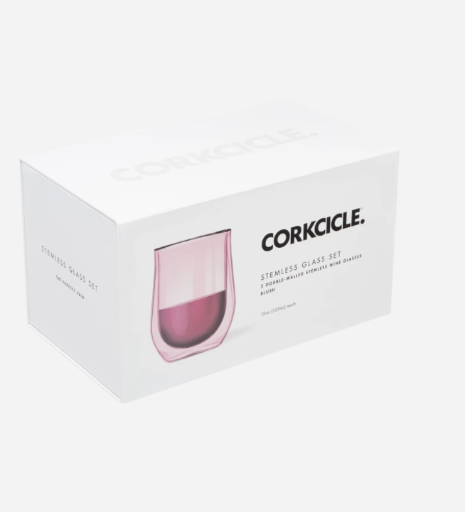 Blush Stemless Double Glass Set Gifts Corkcicle   