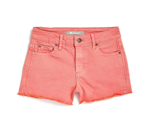 Brittany Fray Hem Short - Strawberry Ice Clothing Tractr   
