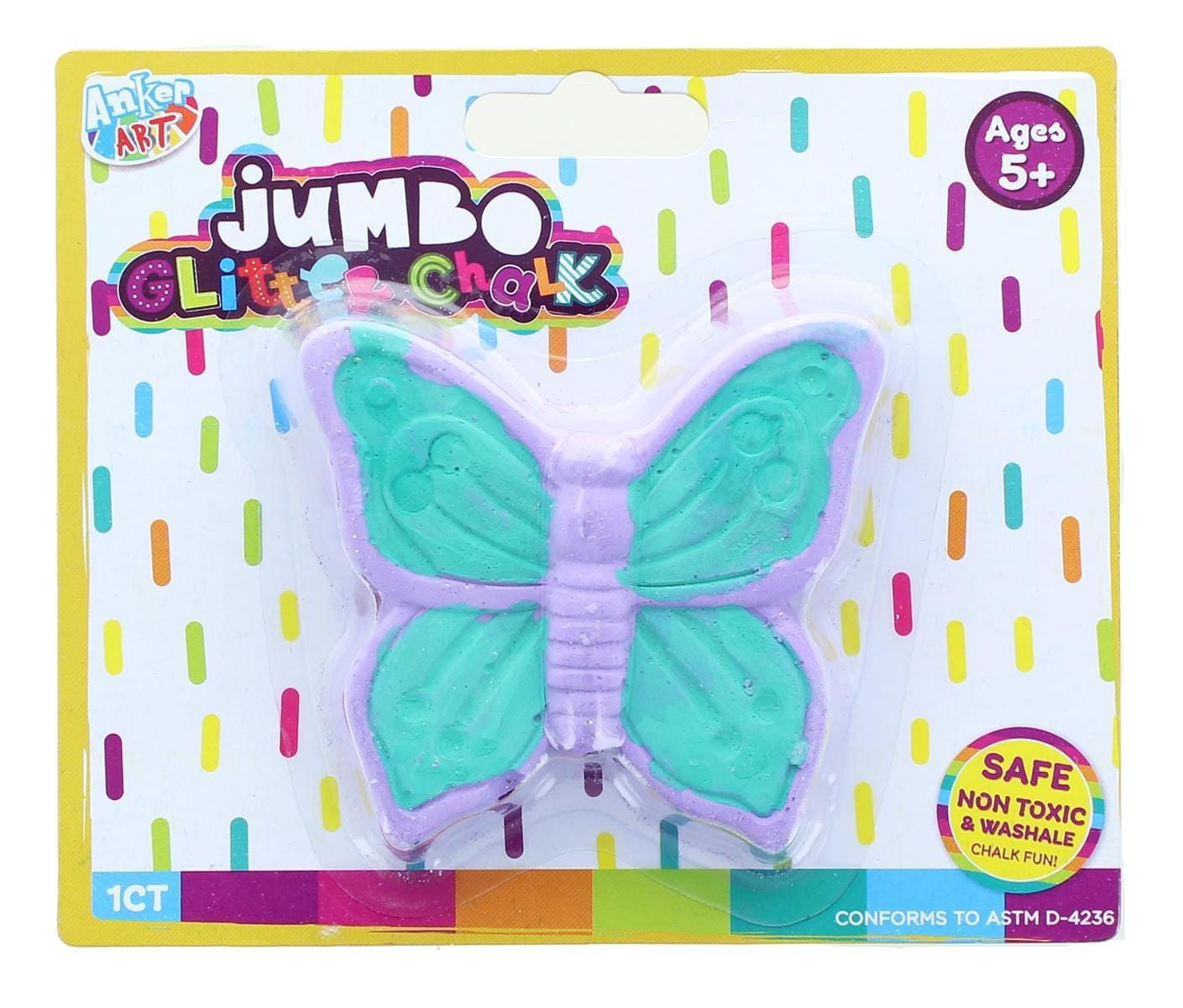 Jumbo Shaped Glitter Chalk Toys Anker Play Butterfly  