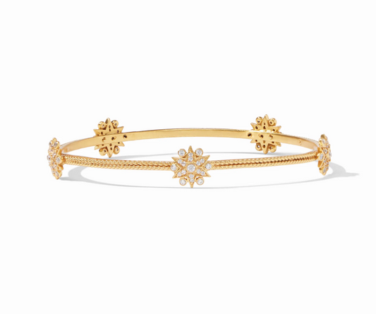 Celeste Bangle Gold Cubic Zirconia Large Bracelets Julie Vos   