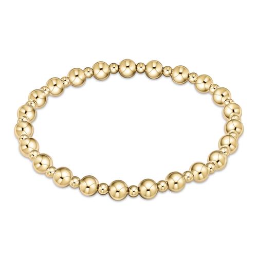 Classic Gold Grateful Pattern 5mm Bead Bracelet Women's Jewelry enewton   
