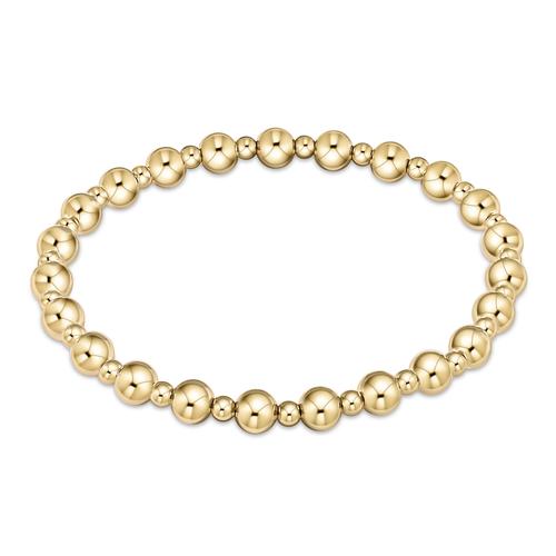 Classic Gold Grateful Pattern 5mm Bead Bracelet Women's Jewelry enewton   