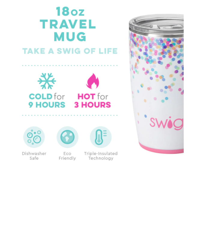 Swig Confetti Stainless Steel Travel Mug, 18 oz.