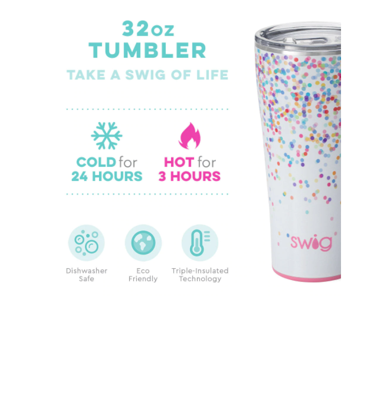 32oz Tumbler - Confetti Insulated Drinkware Swig   