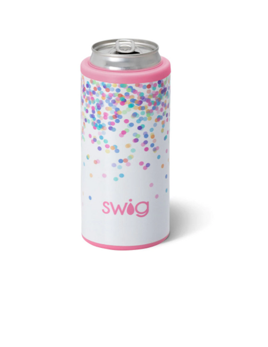 12 oz Skinny Can Cooler - Confetti Insulated Drinkware Swig   
