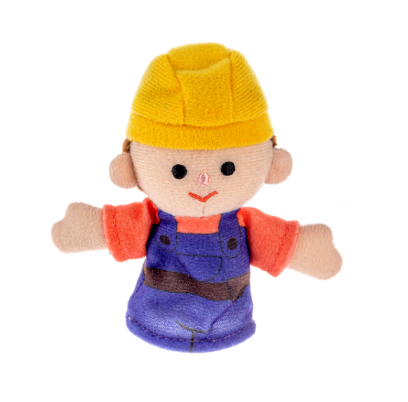 When I Grow Up Finger Puppets Toys Midwest-CBK Construction Worker  