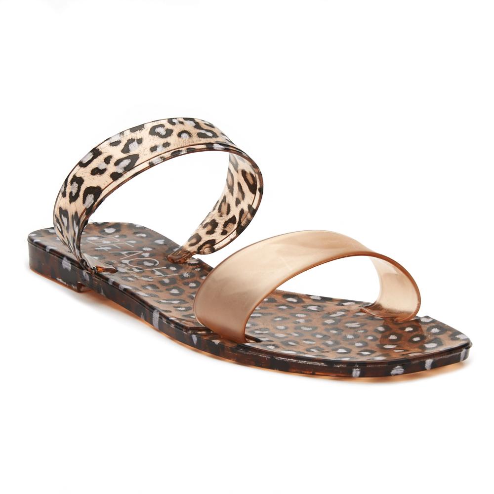 Drift Jelly Sandal Tan Leopard Sugar Babies Children s