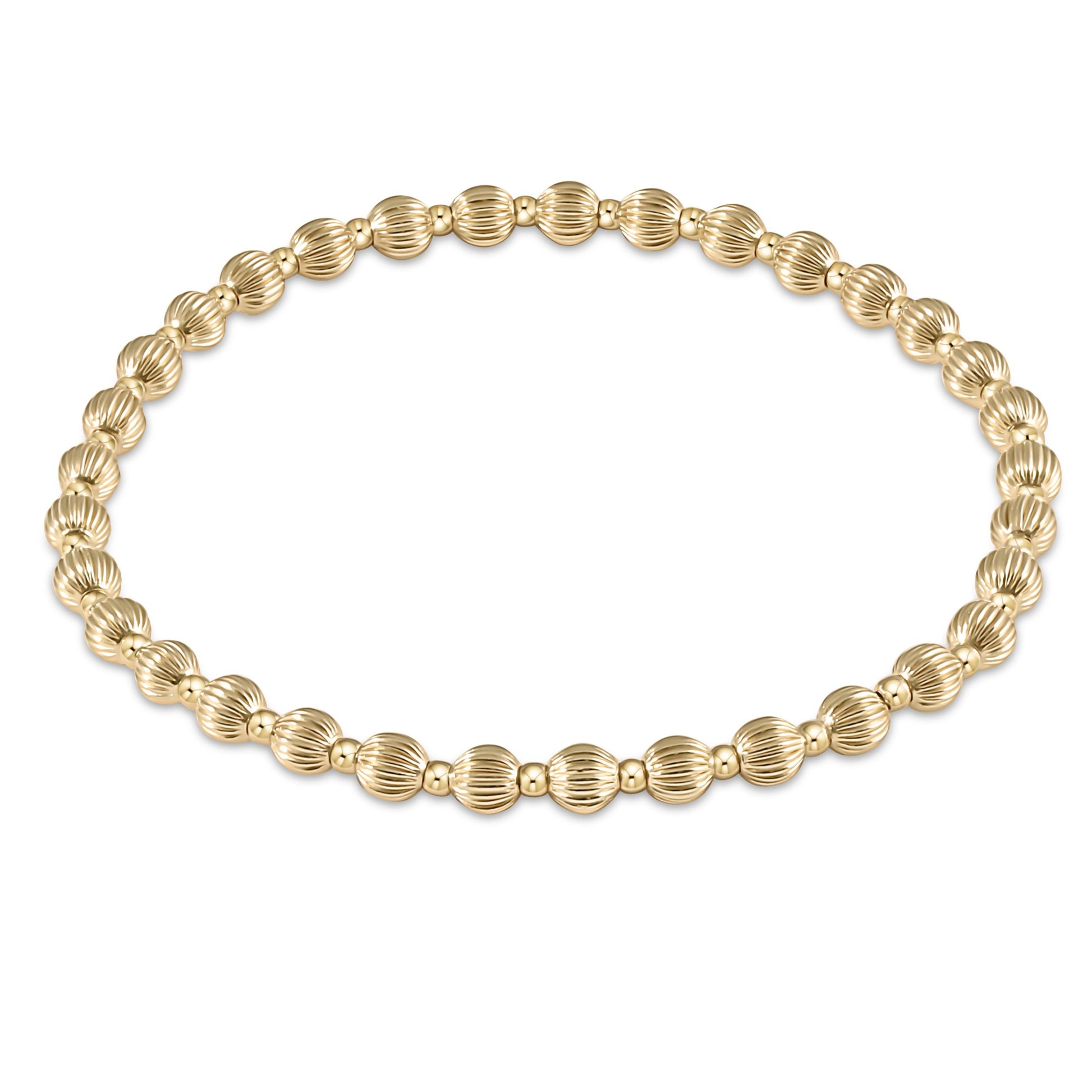 Dignity Grateful Pattern 4mm Bead Bracelet - Gold Women's Jewelry enewton   