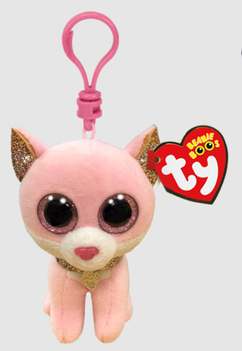 Fiona Pink Cat Clip Plush Ty   