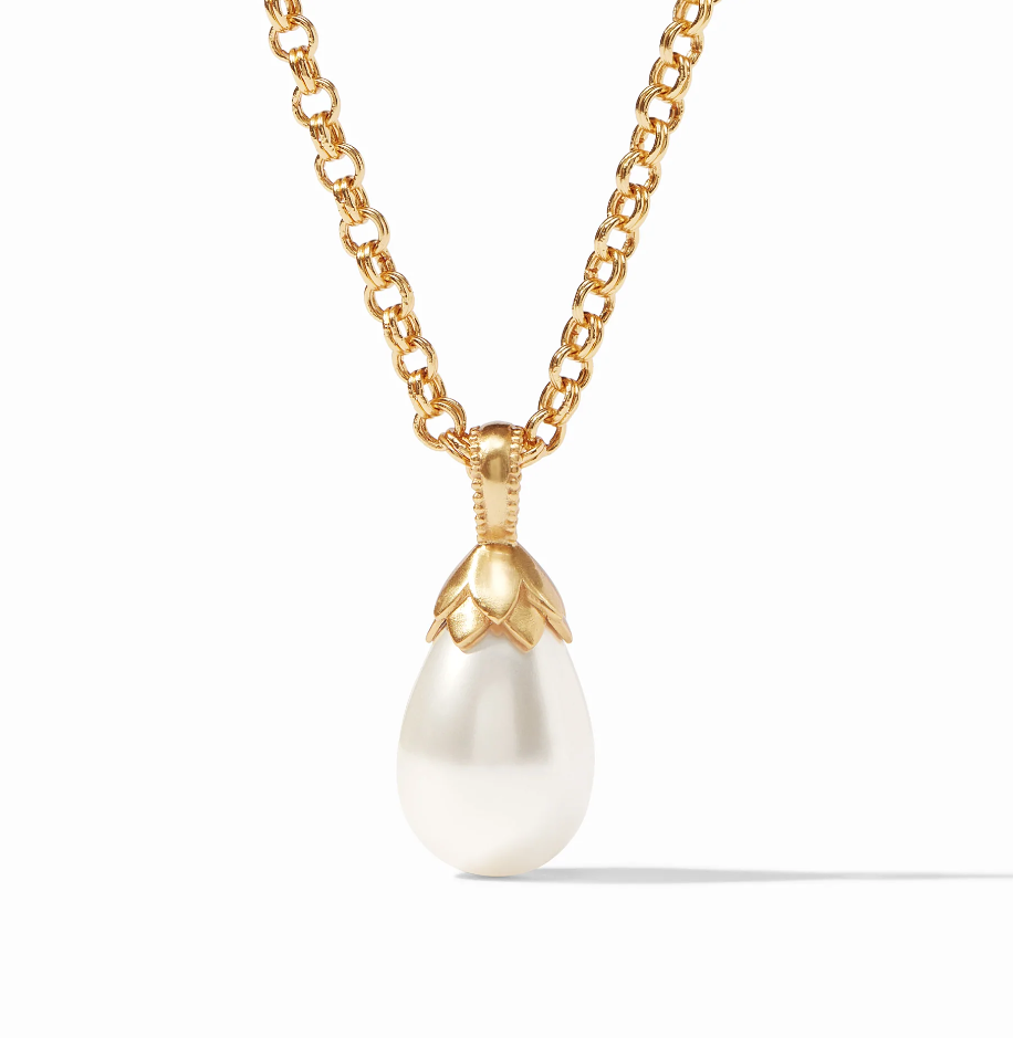 Flora Pearl Pendant Gold Pearl Necklaces Julie Vos   