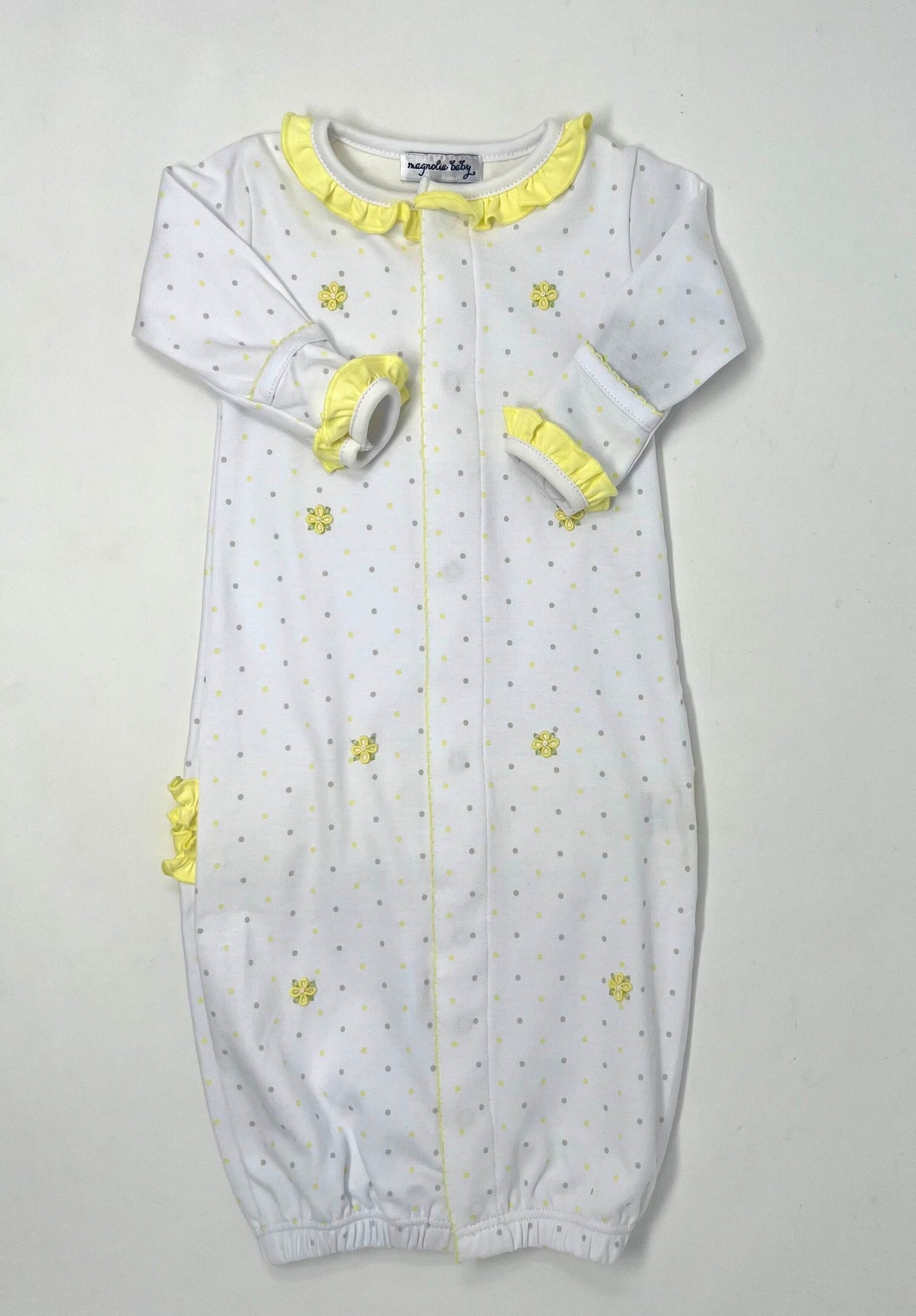 Ellen's Classics Scattered Ruffle Converter - Yellow Baby Sleepwear Magnolia Baby   