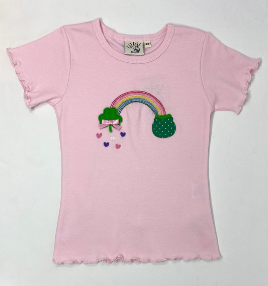 Light Pink Leprechaun Rainbow Tshirt Clothing Luigi   