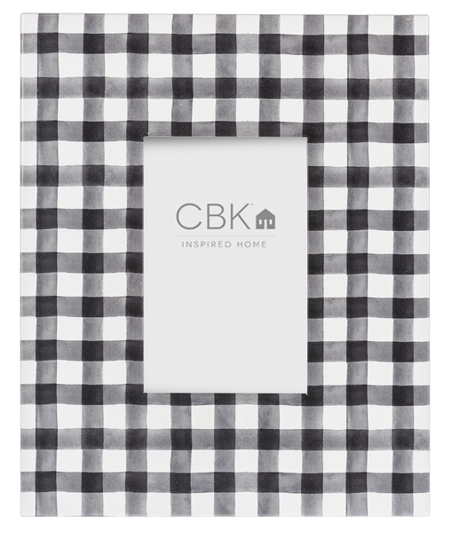 Black & White Enamel 4x6 Frame Gifts Midwest-CBK Gingham  