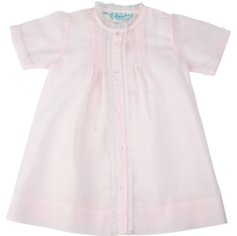 Girls Lace Folded Daygown - Pink Girls Occasion Dresses Feltman Brothers   